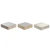 Box for Infusions DKD Home Decor 24 x 24 x 6,5 cm Crystal Natural Blue Pink Metal White 3 Pieces MDF Wood