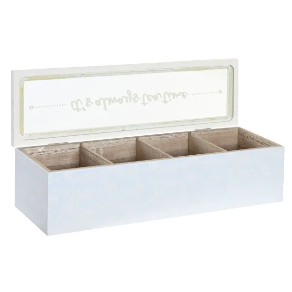 Haudukelaatikko DKD Home Decor 30 x 9 x 8 cm Kristalli Sininen Pinkki 3 Kappaletta Puu MDF