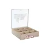Haudukelaatikko DKD Home Decor Kristalli Metalli Monivärinen Puu MDF (24,5 x 24,5 x 6 cm) (2 osaa)