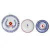 Pusdienas Aprīkojuma Komplekts DKD Home Decor Zils Balts Sarkans Porcelāns Vidusjūra 18 Daudzums 27 x 27 x 3 cm