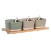 Rinkinys užkandžiams DKD Home Decor 29 x 11,5 x 1,5 cm Porcelianas Spalvotas Bambukas Skandinavijos