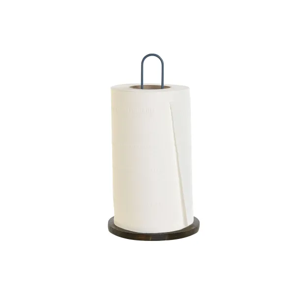Rankšluosčių laikiklis DKD Home Decor Mėlyna Balta Metalinis Kaučiukmedžio mediena 15 x 15 x 31 cm (2 vnt.)