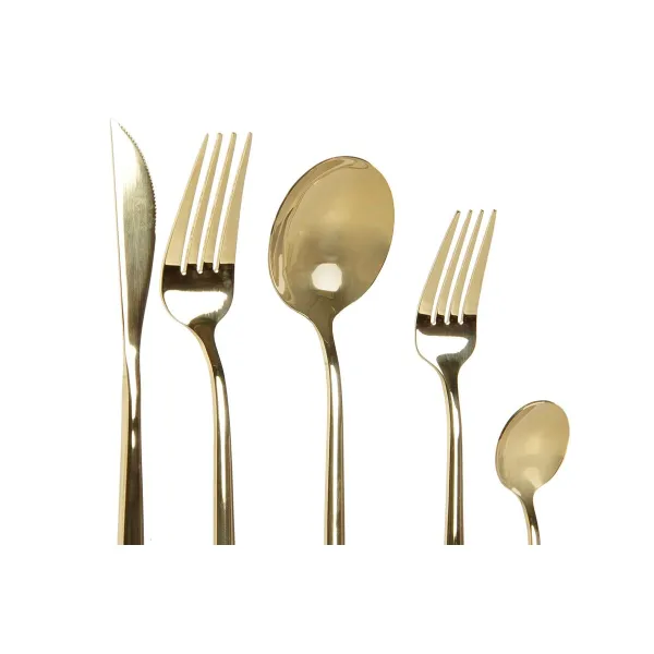 Столовые приборы DKD Home Decor Позолоченный Нержавеющая сталь 3 x 1,5 x 13 cm 20 Предметы