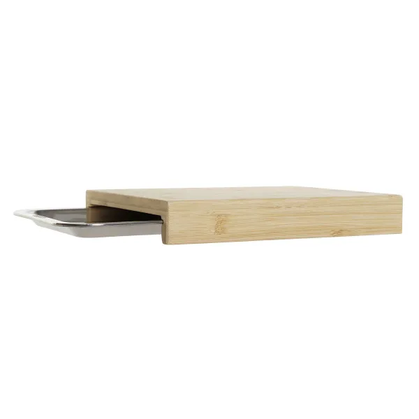 Leikkuulauta DKD Home Decor Luonnollinen Bambu Ruostumaton teräs 28 x 21,5 x 4,2 cm
