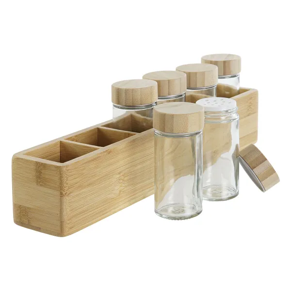 Bambuko prieskonių lentyna DKD Home Decor 32,5 x 6,5 x 6,5 cm