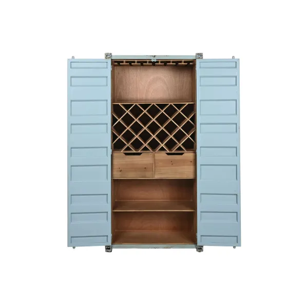 Подставка под бутылки Home ESPRIT бирюзовый Металл Деревянный MDF 76,5 x 39,5 x 157,5 cm
