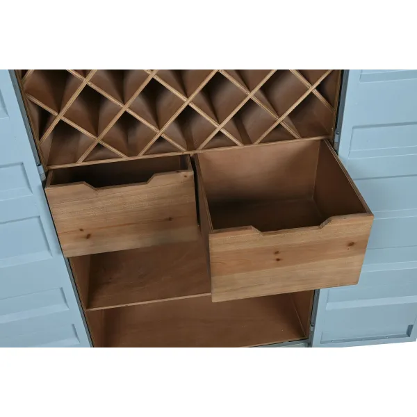 pudeļu statīvs Home ESPRIT Tirkīzs Metāls Koks MDF 76,5 x 39,5 x 157,5 cm