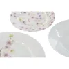 Pusdienas Aprīkojuma Komplekts Home ESPRIT Balts Zaļš Rozā Porcelāns 18 Daudzums 27 x 27 x 2 cm