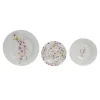 Pusdienas Aprīkojuma Komplekts Home ESPRIT Balts Zaļš Rozā Porcelāns 18 Daudzums 27 x 27 x 2 cm
