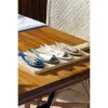 Uzkodu komplekts Home ESPRIT Zils Zaļš Tumši Zils Bambuss Porcelāns Vidusjūra Zivs 36 x 18 x 1,3 cm 5 Daudzums