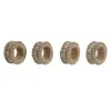 Salvešu gredzens DKD Home Decor Dabisks Džuts Sveķi Alumīnijs 6 x 3 x 6 cm 4 Daudzums
