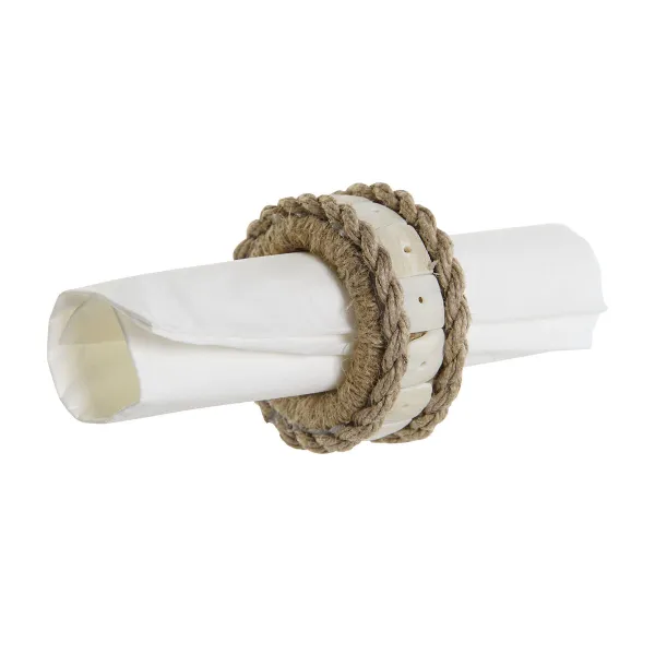 Lautasliinarengas DKD Home Decor Luonnollinen Juutti Hartsi Alumiini 6 x 3 x 6 cm 4 Kappaletta