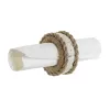 Lautasliinarengas DKD Home Decor Luonnollinen Juutti Hartsi Alumiini 6 x 3 x 6 cm 4 Kappaletta