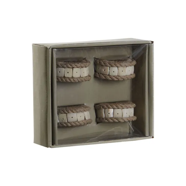 Кольцо для салфетки DKD Home Decor Натуральный Джут Смола Алюминий 6 x 3 x 6 cm 4 Предметы