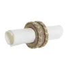 Кольцо для салфетки DKD Home Decor Натуральный Джут Древесина манго 6 x 3 x 6 cm 4 Предметы