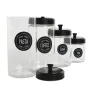 4 purkkia Home ESPRIT Musta Metalli Kristalli 1 L 1,5 L 1,8 L 10,4 x 10,4 x 26,4 cm