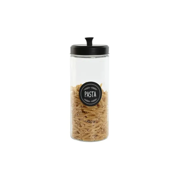 4 indeliai Home ESPRIT Juoda Metalinis Stiklas 1 L 1,5 L 1,8 L 10,4 x 10,4 x 26,4 cm