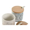 Sokeriastia Home ESPRIT Sininen Beige Pinkki Liila Bambu Dolomite 7,5 x 7,5 x 7,5 cm (2 osaa)