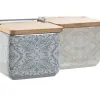 Kannellinen suolasirotin Home ESPRIT Sininen Beige Pinkki Liila Bambu 750 ml 14 x 12,5 x 12 cm (2 osaa)