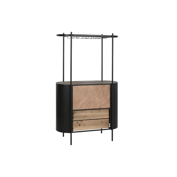 Pulloteline Home ESPRIT Musta Luonnollinen Metalli Kuusi 90 x 36 x 150 cm