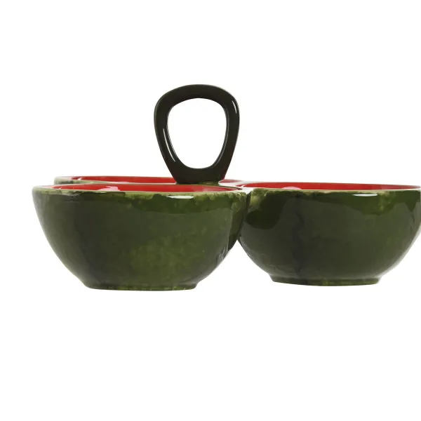 Snack Kulho Home ESPRIT Punainen Vihreä Kivitavara Vesimeloni 23 x 22 x 10,5 cm