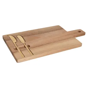 Sūrio lenta Home ESPRIT Nerūdijantis plienas Akacija 38 x 20 x 1,5 cm (3 Dalys)