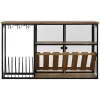 Bottle rack Home ESPRIT Black Natural Wood Metal Crystal 102 x 32 x 60 cm