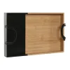 Snack tray Home ESPRIT Black Natural Modern 42 x 27 x 4,5 cm