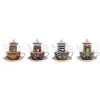 Чайник Home ESPRIT Жёлтый Красный Стеклянный Фарфор 1 L (4 штук)