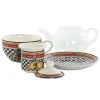 Teapot Home ESPRIT Yellow Red Crystal Porcelain 1 L (4 Units)