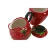 Pienpuodis ir cukrinė Home ESPRIT Raudona Keramikos dirbinys 15 x 10 x 11 cm 2 Dalys
