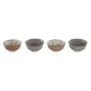 Bļodu komplekts Home ESPRIT Brūns Bēšs Porcelāns Цветы Shabby Chic 11,5 x 11,5 x 6 cm