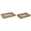 Uzkodu paplāte Home ESPRIT Balts Dabisks Koks Indietis Kails 43,5 x 27 x 5,5 cm (2 gb.)
