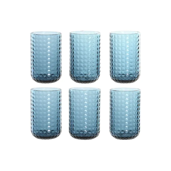 Glāžu komplekts Home ESPRIT Zils Stikls 420 ml (6 gb.)
