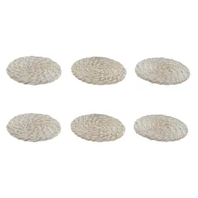 Костер Home ESPRIT Белый Натуральный Бамбук ротанг 12 x 12 x 6 cm