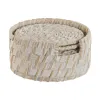 Lasinaluset Home ESPRIT Valkoinen Luonnollinen Bambu Rottinki 12 x 12 x 6 cm
