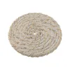 Lasinaluset Home ESPRIT Valkoinen Luonnollinen Bambu Rottinki 12 x 12 x 6 cm