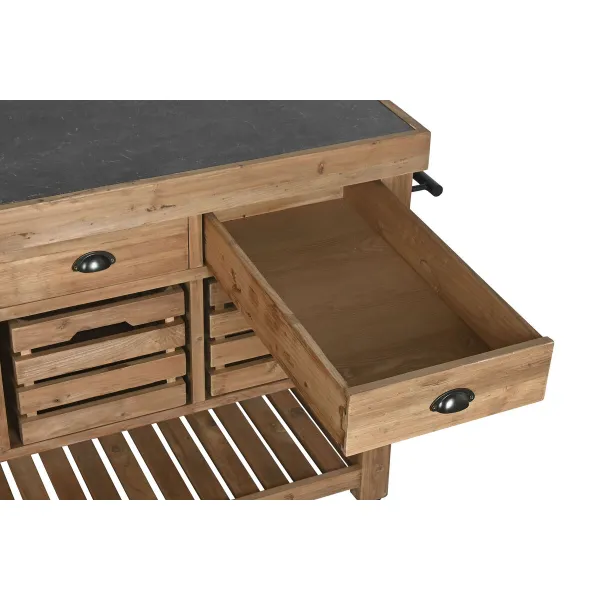 Kitchen furniture Home ESPRIT Black Natural 142 x 75 x 96 cm