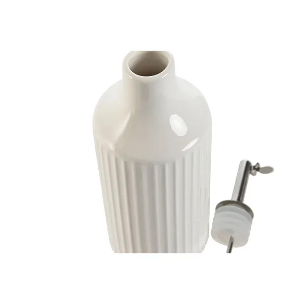 Indelis aliejui Home ESPRIT Balta Sidabras Nerūdijantis plienas Porcelianas Miesto 350 ml 7 x 7 x 22 cm