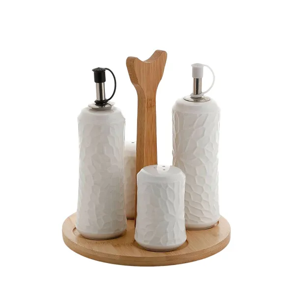 Mausteikko Home ESPRIT Valkoinen Bambu Posliini