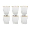 Набор стаканов Home ESPRIT Прозрачный Позолоченный Стеклянный С облегчением 350 ml (6 штук)