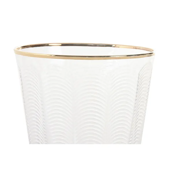 Lasisetti Home ESPRIT Läpinäkyvä Kullattu Kristalli Lievennyksellä 350 ml (6 osaa)