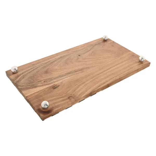 Griešanas dēlis Home ESPRIT Balts Melns Dabisks Moderns 20 X 38 X 1,5 CM (4 Daudzums)