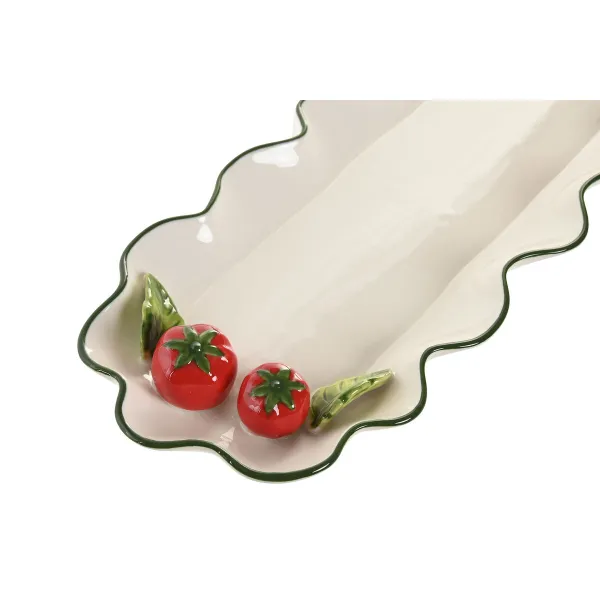 Snack tray Home ESPRIT White Red Green
