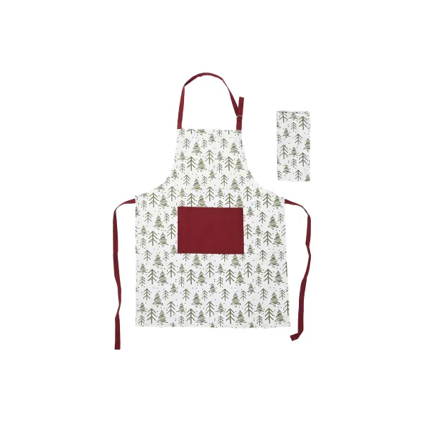 Prijuostė Home ESPRIT Balta Raudona Žalia Rusvai gelsva 60 x 0,2 x 80 cm (2 vnt.)