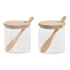 Cukurtrauks Home ESPRIT Dabisks Bambuss Stikls 21,5 X 10,5 X 10 CM 2 Daudzums