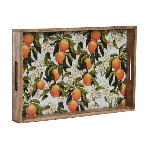 Tray Home ESPRIT Multicolour Mango wood 43,5 X 27 X 5 CM