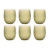 Set of glasses Home ESPRIT Green Crystal With relief 360 ml (6 Units)