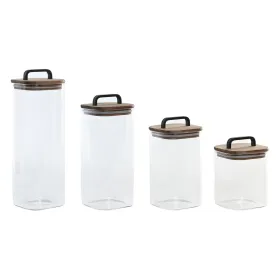 4 purkkia Home ESPRIT Läpinäkyvä Luonnollinen 4 Kappaletta