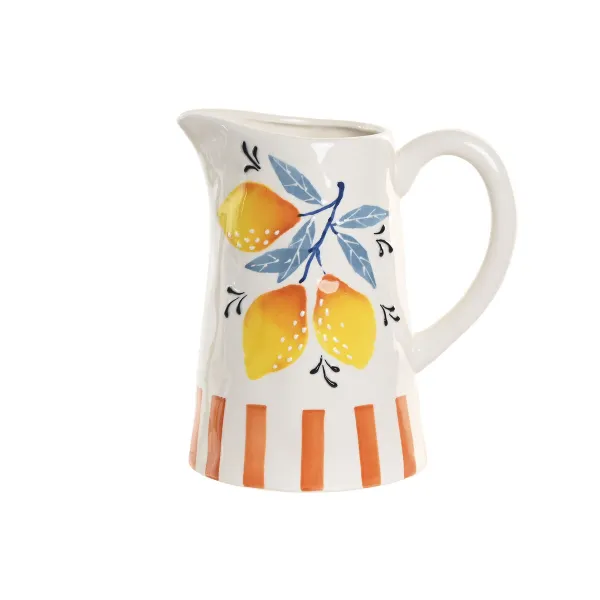 Lasipullo Home ESPRIT Keltainen Sininen Valkoinen Dolomite Sitruuna Oranssi Välimeren 750 ml